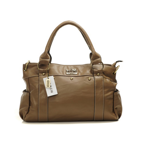 Coach Stud City Medium Brown Satchels DHS - Click Image to Close